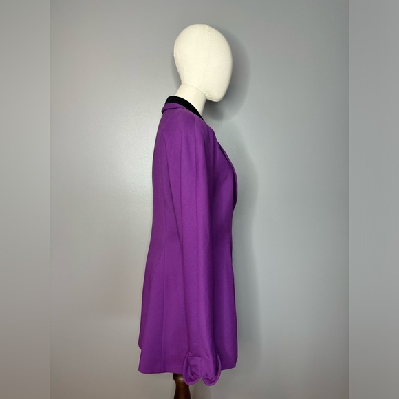 Vintage Karl Lagerfeld Purple Wool & Black Velvet Jacket - Picture 3 of 11